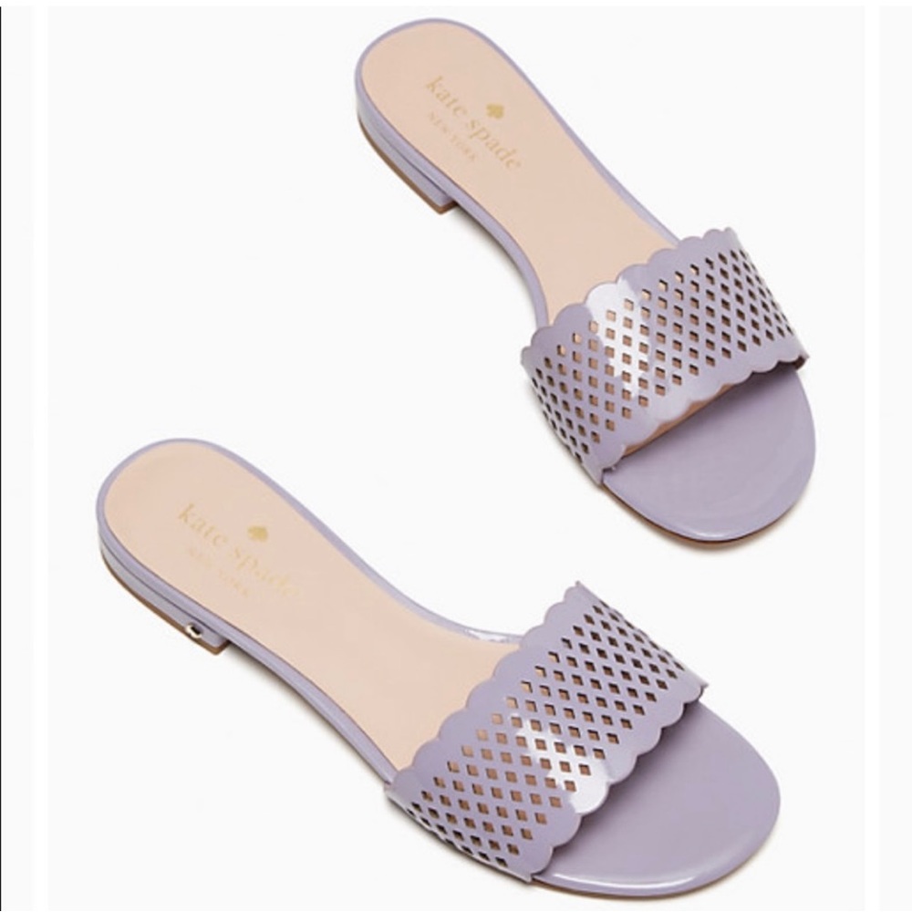 kate spade Lavender Perforated Slide Sandals